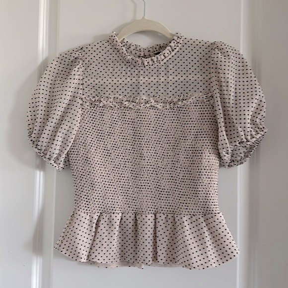 Express Brand Woman’s Light Pink Polka Dot Top - Size XS - Picture 2 of 9